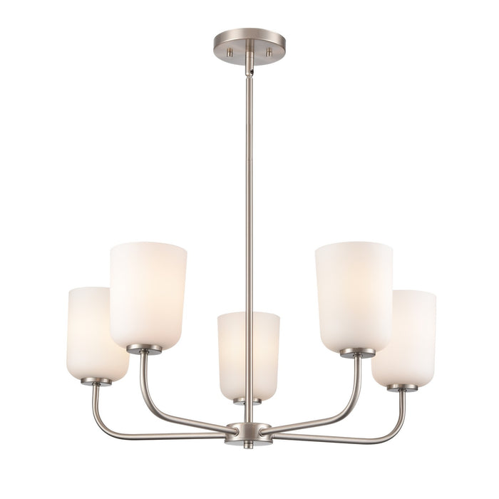 Millennium - 214005-BN - Five Light Chandelier - Laphia - Brushed Nickel