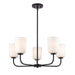 Millennium - 214005-MB - Five Light Chandelier - Laphia - Matte Black