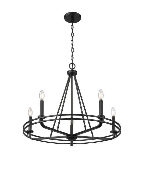 Millennium - 21605-MB - Five Light Chandelier - Jody - Matte Black