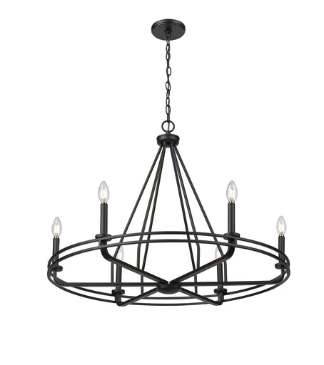 Jody Six Light Chandelier Matte Black