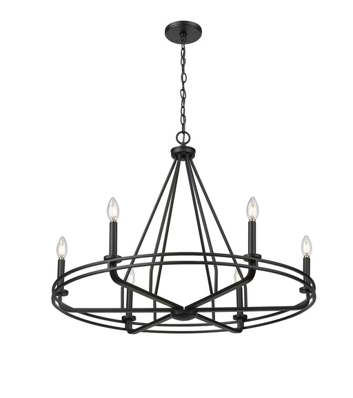 Millennium - 21606-MB - Six Light Chandelier - Jody - Matte Black