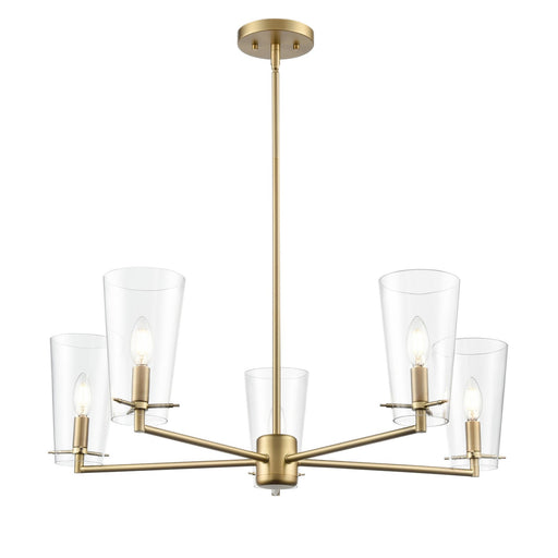 Maccan Five Light Chandelier Vintage Brass