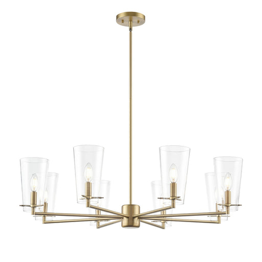 Maccan Eight Light Chandelier Vintage Brass