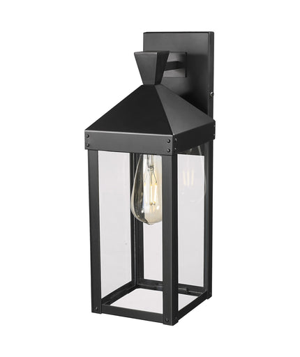 Yates One Light Outdoor Wall Sconce Painted Black