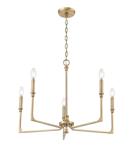 Azara Five Light Chandelier Vintage Brass