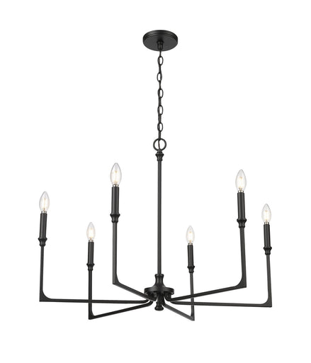Azara Six Light Chandelier Matte Black
