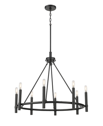 Skyva Eight Light Chandelier Matte Black