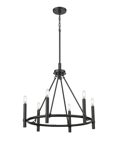 Skyva Six Light Chandelier Matte Black