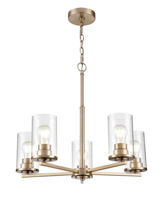 Millennium - 2715-MG - Five Light Chandelier - Verlana - Modern Gold