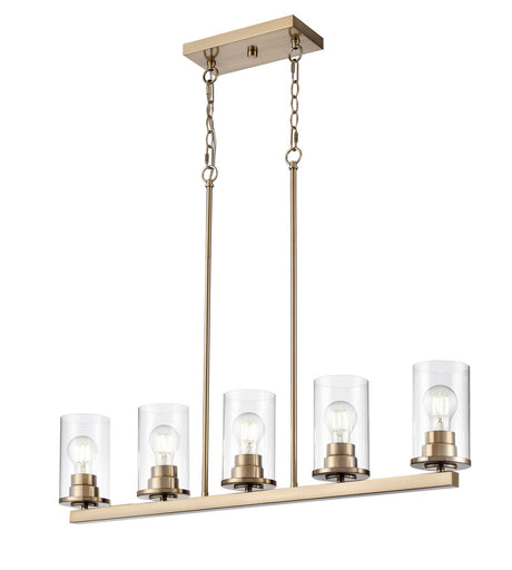 Verlana Five Light Chandelier Modern Gold
