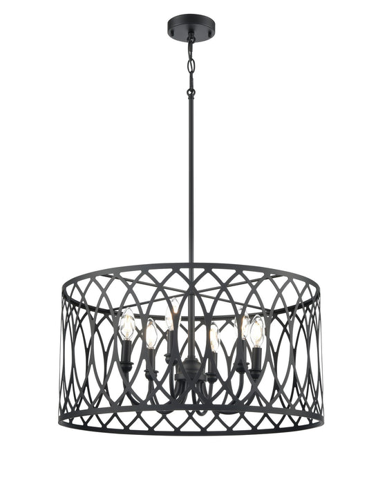 Millennium - 42106-MB - Six Light Pendant - Arelyn - Matte Black