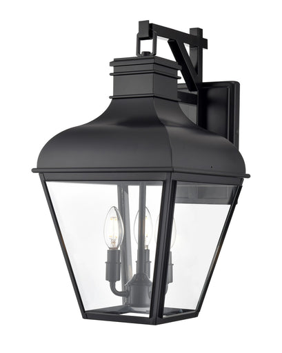 Edenton Three Light Outdoor Wall Sconce Matte Black