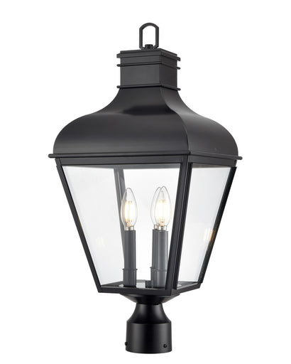 Edenton Three Light Outdoor Post Lantern Matte Black