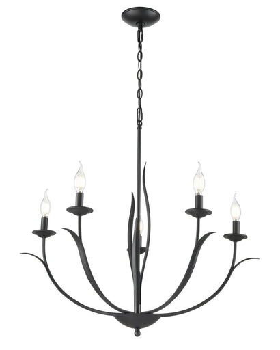 Charlize Five Light Chandelier Matte Black