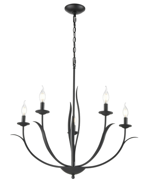 Millennium - 44105-MB - Five Light Chandelier - Charlize - Matte Black