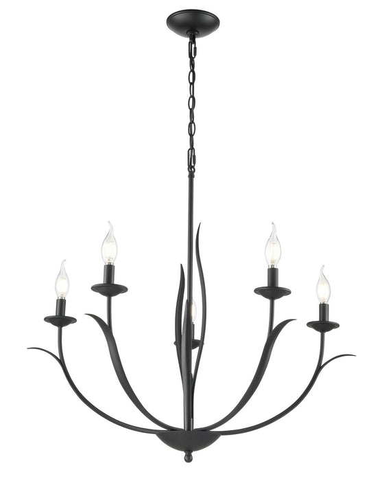 Millennium - 44105-MB - Five Light Chandelier - Charlize - Matte Black