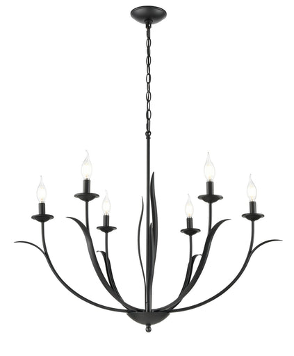 Charlize Six Light Chandelier Matte Black