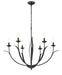 Millennium - 44106-MB - Six Light Chandelier - Charlize - Matte Black