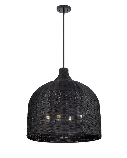 Elise Four Light Pendant Matte Black