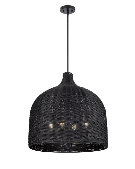 Millennium - 9027-MB - Four Light Pendant - Elise - Matte Black