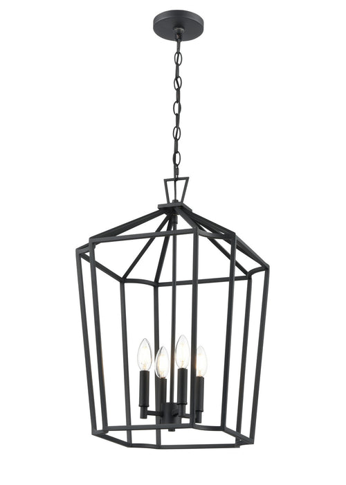 Millennium - 91804-TBK - Four Light Chandelier - Hylena - Textured Black