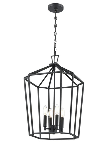 Hylena Four Light Chandelier Textured Black