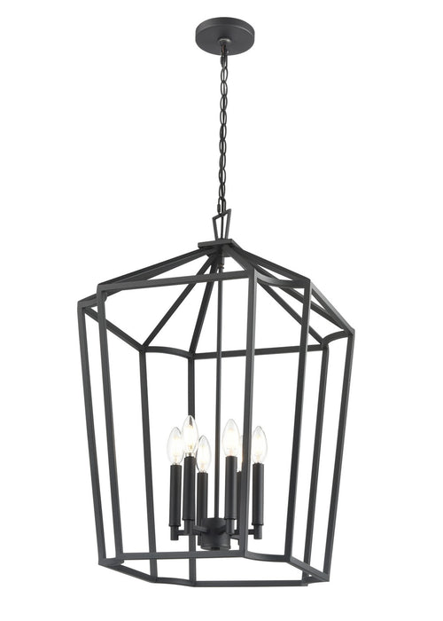 Millennium - 91806-TBK - Six Light Chandelier - Hylena - Textured Black