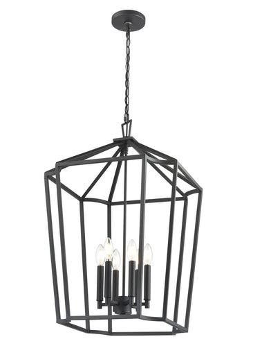 Hylena Six Light Chandelier Textured Black