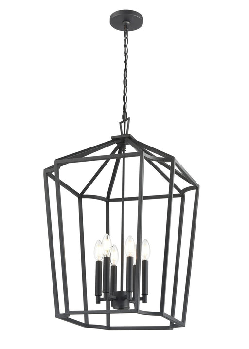Millennium - 91806-TBK - Six Light Chandelier - Hylena - Textured Black