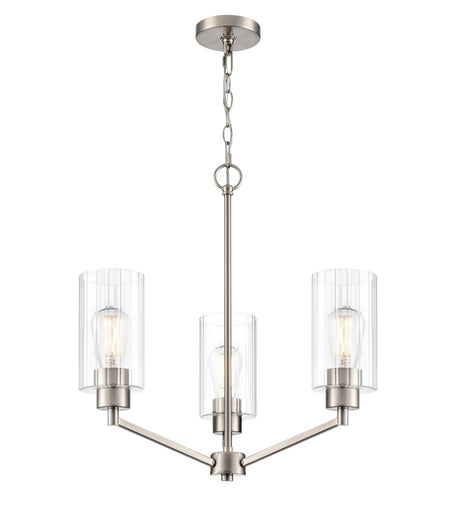 Beverlly Three Light Chandelier Brushed Nickel