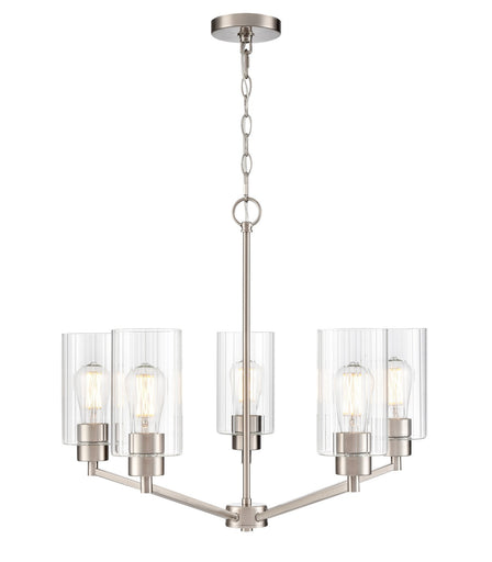 Beverlly Five Light Chandelier Brushed Nickel
