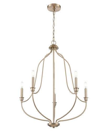 Senoia Five Light Chandelier Modern Gold
