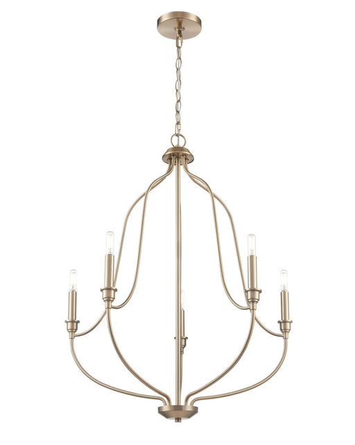 Millennium - 98005-MG - Five Light Chandelier - Senoia - Modern Gold