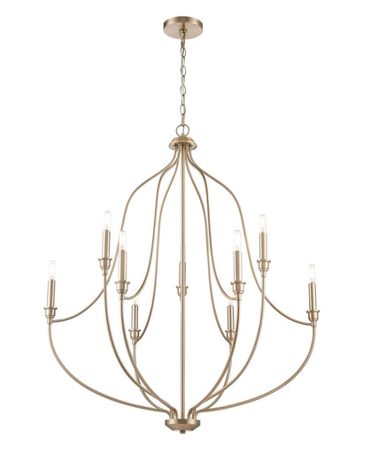 Senoia Nine Light Chandelier Modern Gold