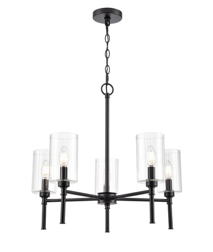 Chastine Five Light Chandelier Matte Black