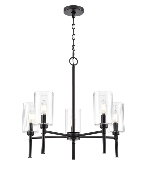 Millennium - 9915-MB - Five Light Chandelier - Chastine - Matte Black