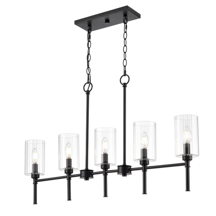 Millennium - 9925-MB - Five Light Chandelier - Chastine - Matte Black