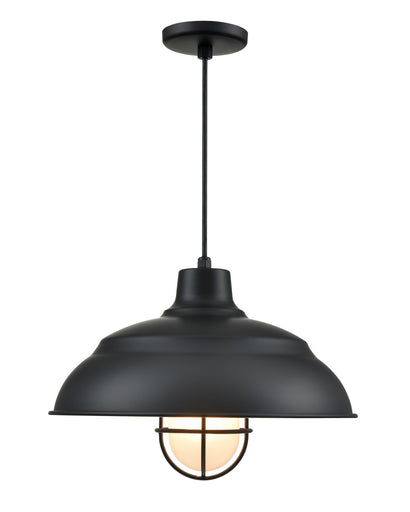 R-Series One Light Warehouse Shade Satin Black