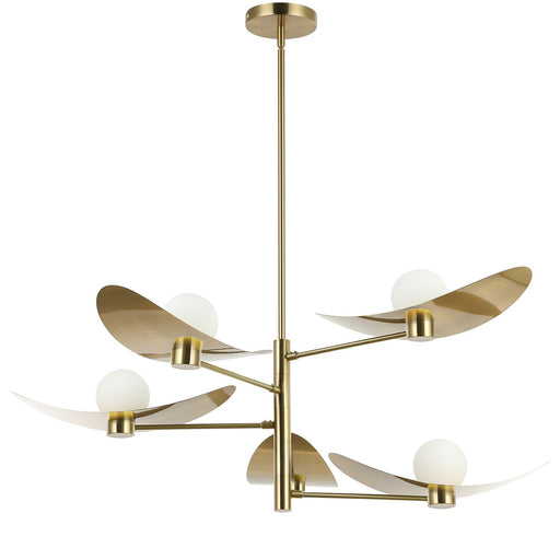Christobel Five Light Chandelier Aged Brass