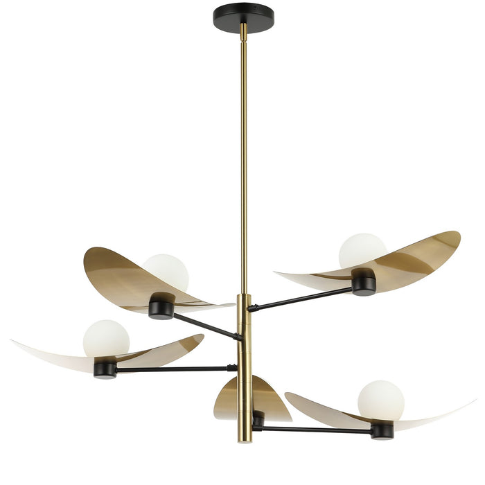 Dainolite Ltd - CBL-405C-AGB-MB - Five Light Chandelier - Christobel - Aged Brass & Matte Black