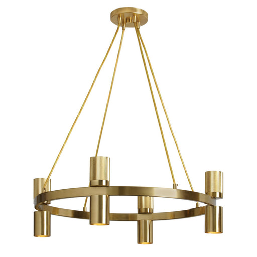 Cerelia Eight Light Chandelier Aged Brass
