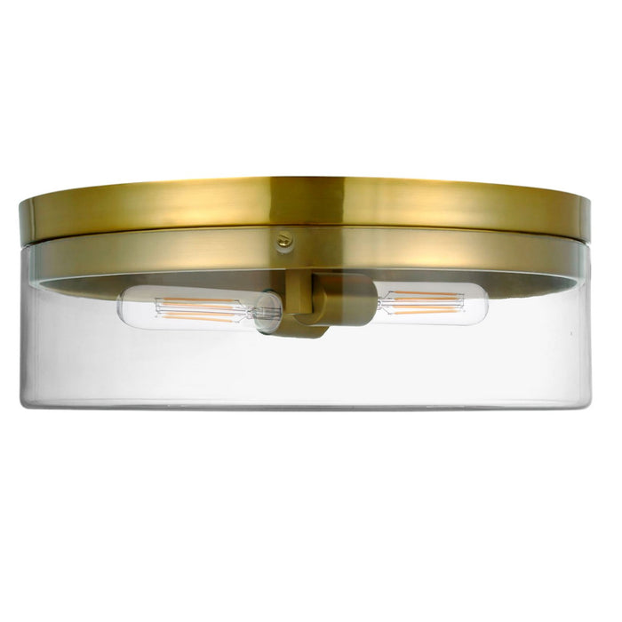 Dainolite Ltd - FNA-142FH-AGB-CLR - Two Light Flush Mount - Fiona - Aged Brass