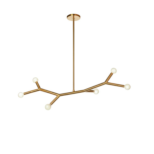 Morgan Six Light Pendant Aged Brass
