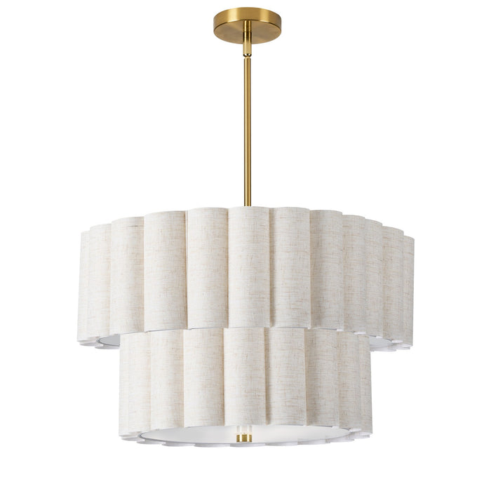 Dainolite Ltd - PCA-224P-AGB-FX - Four Light Pendant - Pacifica - Flax