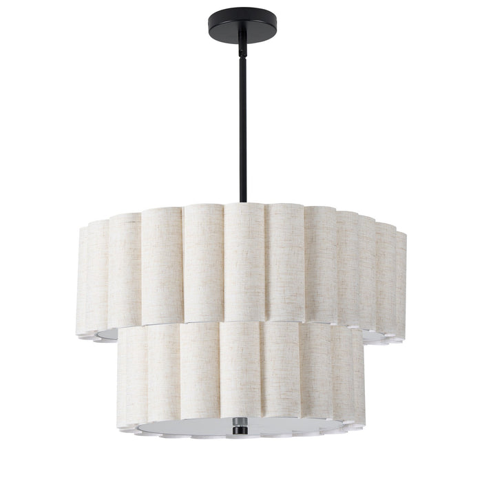 Dainolite Ltd - PCA-224P-MB-FX - Four Light Pendant - Pacifica - Flax