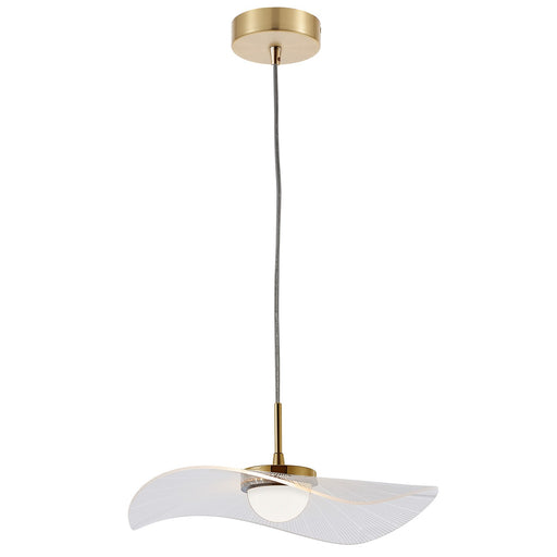 Percival One Light Pendant Clear & White