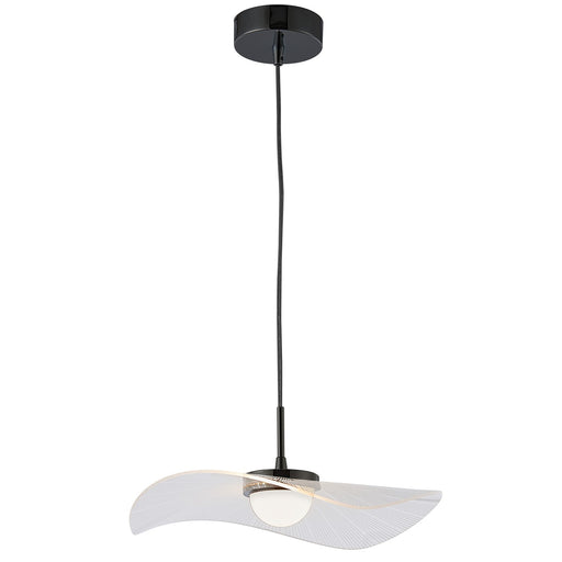 Percival One Light Pendant Clear & White