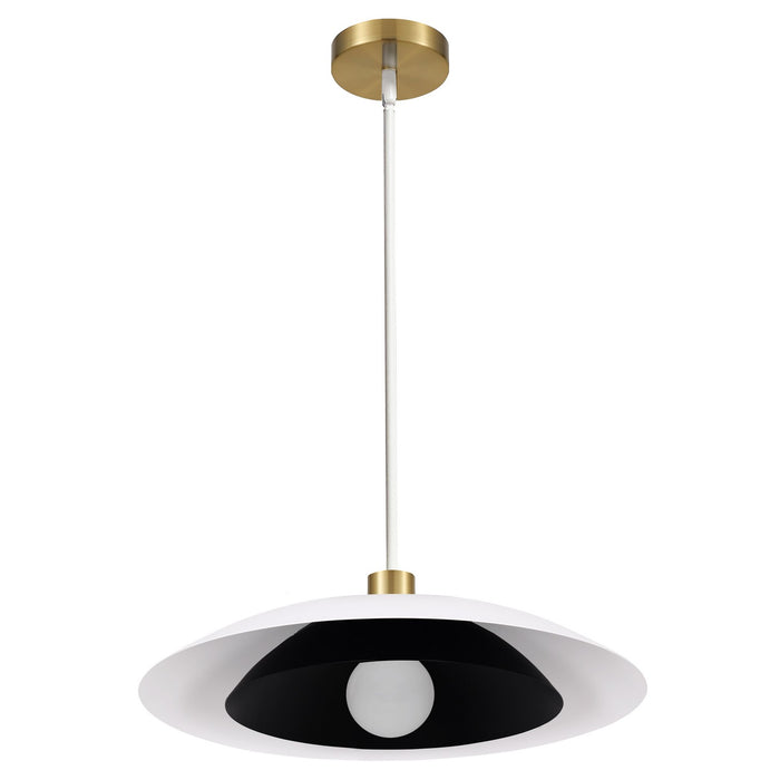 Dainolite Ltd - PIM-171P-MW-MB - One Light Pendant - Pima - Matte White & Matte Black
