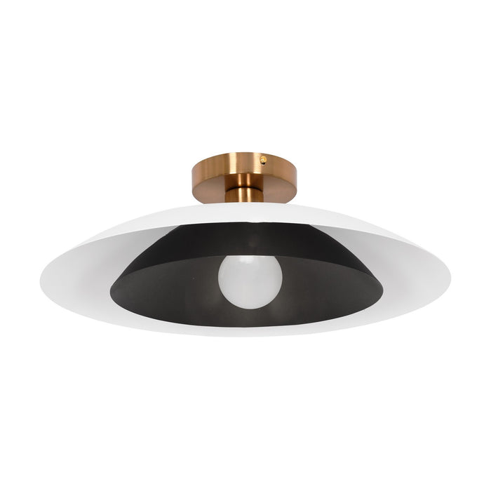 Dainolite Ltd - PIM-171SF-MW-MB - One Light Semi-Flush Mount - Pima - Matte White & Matte Black