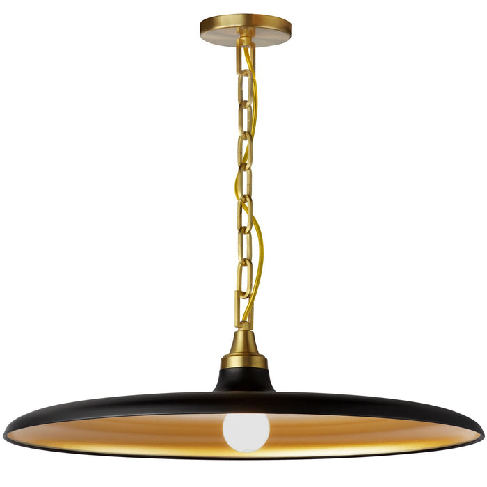 Dainolite Ltd - QTN-241P-MB-AGB - One Light Pendant - Quentin - Matte Black